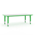 Rectangle Preschool Table, Green, 23-5/8"x47-1/4", Plastic, Steel, Green