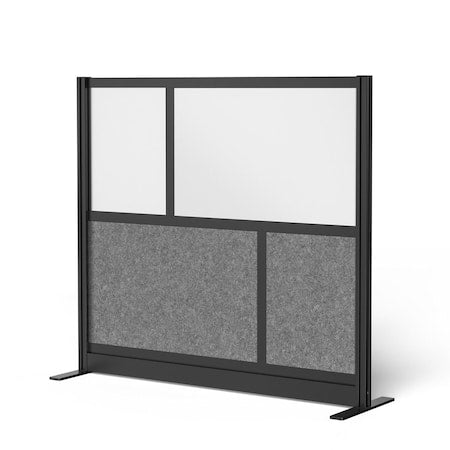 Workflow Modular Wall Room Divider System - Black Frame - 53" x 48" Starter Wall with Whiteboard