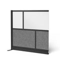 Workflow Modular Wall Room Divider System - Black Frame - 53" x 48" Add-On Wall with Whiteboard