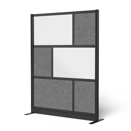 Workflow Modular Wall Room Divider System - Black Frame - 53" x 70" Starter Wall with Whiteboard