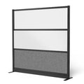Modular Wall Room Divider System - Black Frame - 70in. x 70in. Starter Wall - Wide Paneling
