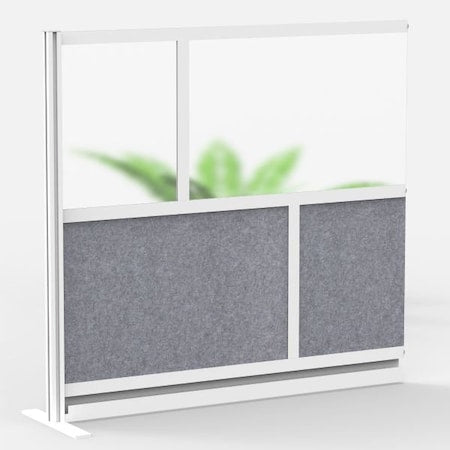 Expanse Modular Wall Room Divider System - Silver Frame - 53" x 48" Add-On Wall