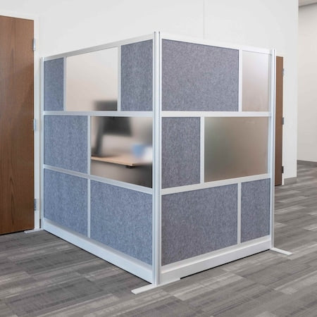 Expanse Modular Wall Room Divider System - Silver Frame - 53" x 70" Add-On Wall
