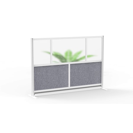 Expanse Modular Wall Room Divider System - Silver Frame - 70" x 48" Starter Wall