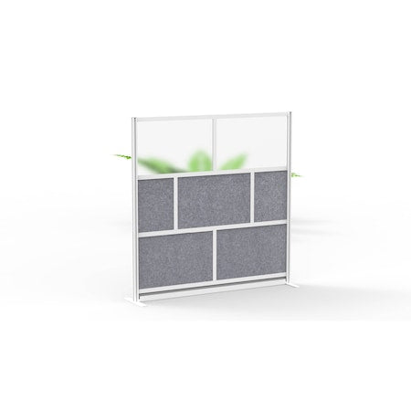 Expanse Modular Wall Room Divider System - Silver Frame - 70" x 70" Starter Wall