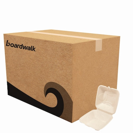 Bagasse PFAS-Free Food Containers, 1-Compartment, 6 x 6 x 3.19, White, Bamboo/Sugarcane, 500PK