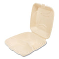 Bagasse PFAS-Free Food Containers, 3-Compartment, 9 x 1.93 x 9, White, Bamboo/Sugarcane, 200PK