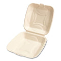 Bagasse PFAS-Free Food Containers, 1-Compartment, 9 x 1.93 x 9, White, Bamboo/Sugarcane, 200PK