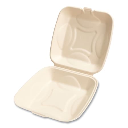 Bagasse PFAS-Free Food Containers, 1-Compartment, 9 x 1.93 x 9, White, Bamboo/Sugarcane, 200PK
