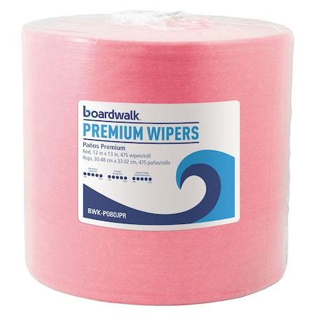 Hydrospun Wipers, 12 x 12, Red, 475/Roll