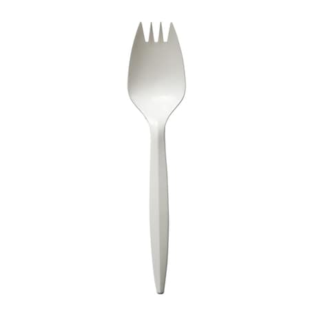 Mediumweight Polypropylene Cutlery, Spork, White, 1000PK