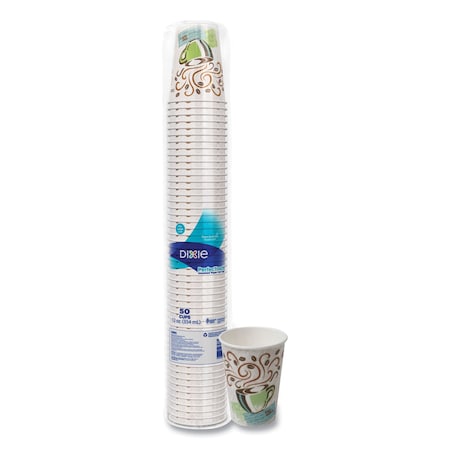 PerfecTouch Paper Hot Cups, 12 oz, Coffee Haze Design, 50PK