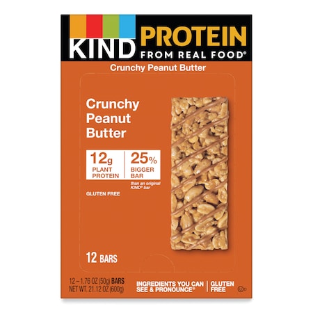 Protein Bars, Crunchy Peanut Butter, 1.76 oz, PK12