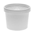 Paper Round Food Container/Lid Combo, 12oz, 3.75"d x 3h", White, PK250 PK