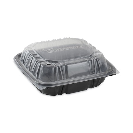 EarthChoice Hinge-Lid Takeout Container, 1-Cmp, 38oz, 8.5x8.5x3, PK150 PK