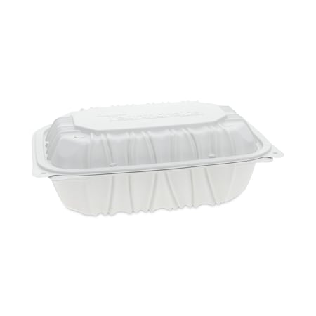 Vented Microwavable Hinge-Lid Takeout Container, 9x6x3.1, White, PK170 PK