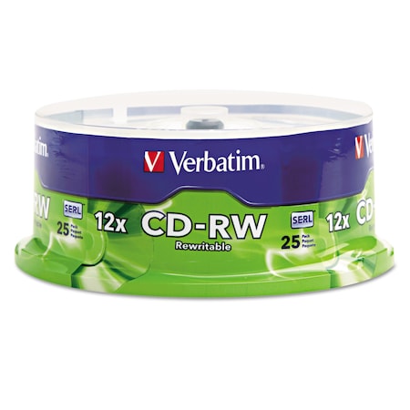 CD-RW Disc, 700MB/80min, 4X/12X, Spndl, PK25