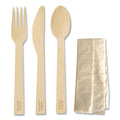 Bamboo Cutlery, Knife/Fork/Spoon/Napkin, 6.7 in., Natural, 250PK