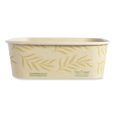 No Tree Rectangular Containers, 24 oz, 4.7 x 6.8 x 2.3, Natural, Sugarcane, 300PK