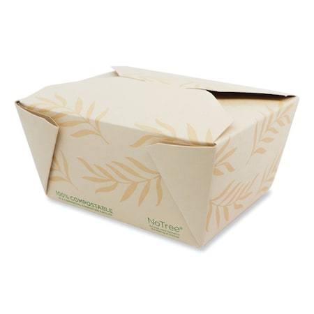 No Tree Folded Takeout Containers, 26 oz, 4.2 x 5.2 x 2.5, Natural, Sugarcane, 450PK