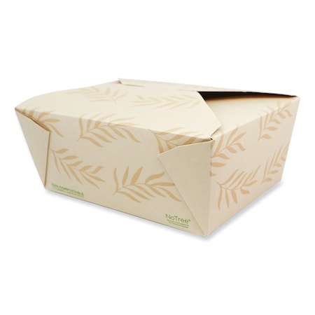 No Tree Folded Takeout Containers, 95 oz, 6.5 x 8.7 x 3.5, Natural, Sugarcane, 160PK