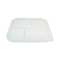 Fiber Bento Box Container Lids, Five Comp, 12.1x9.8x0.8, Clear, PK300