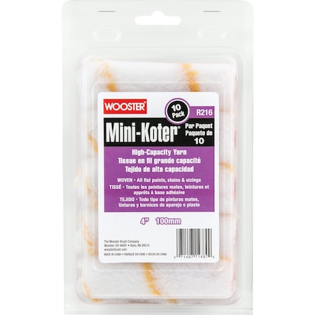 Yarn Paint Roller Cover, Smooth, 4" L, PK10