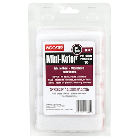 Paint Roller Cover, 1/4" dia. Core, PK10