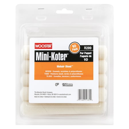 Paint Roller Cover, 1/4" dia. Core, PK10