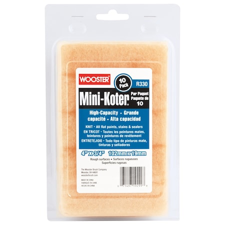 Paint Roller Cover, 1/4" dia. Core, PK10
