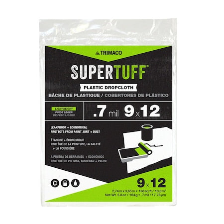 Drop Cloth,LDPE,9 ft.L,0.7 mil