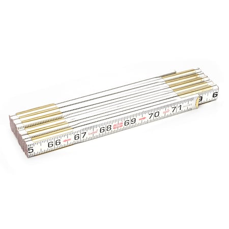 5/8" x 6' Red End Flat Reading Wood Rule