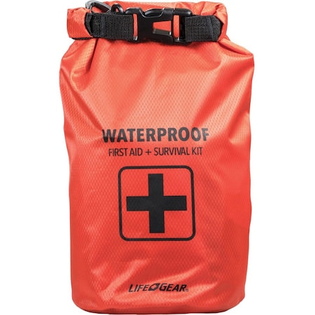 Survival/First Aid Kit, Plastic, Fabric, Glass Waterproof, 130 Components