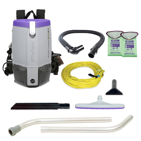 Backpack Vacuum, 6 qt., Xover Multi-Surface Two-Piece Wand Tool Kit