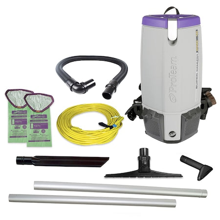 Backpack Vacuum, 10 qt., 18" Carpet Sidewinder Tool Kit