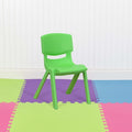 Green Plastic Stackable School Chair with 12" Seat Height, PK10