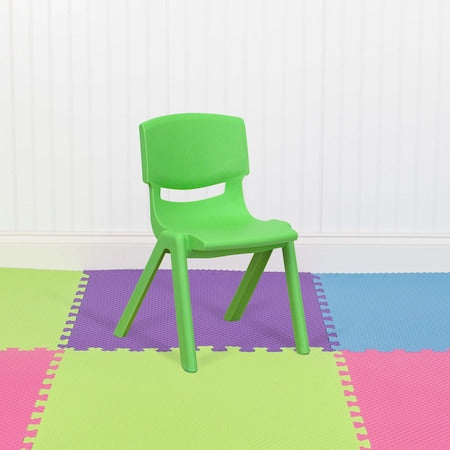 Green Plastic Stackable School Chair with 12" Seat Height, PK10