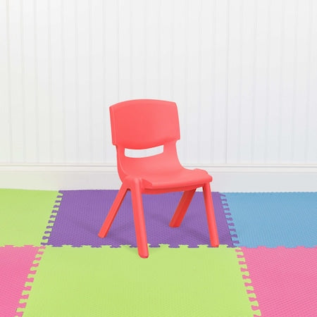 Red Plastic Stackable School Chair with 10.5" Seat Height, PK10