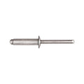 Blind Rivet, Dome Head, 1/4 in Dia., 15/16 in L, Steel Body