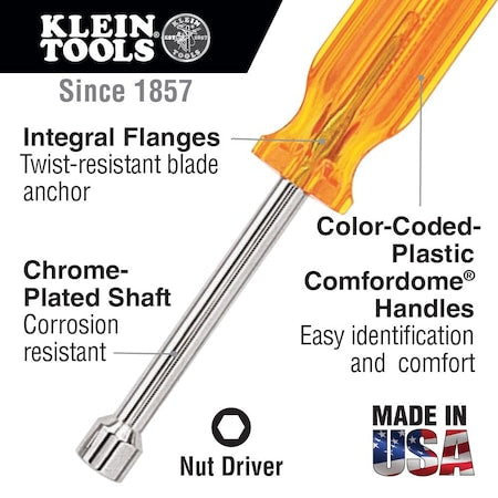 Indiv. Nut Driver, 3/16", 6" Shank
