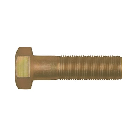 Grade 8, 1"-14 Hex Head Cap Screw, Zinc Yellow Steel, 4 in L