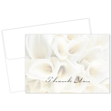 Thank You Card W/Envelope, White Ca, PK50