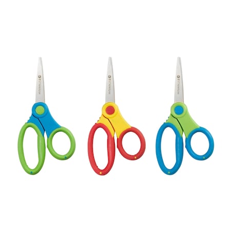 Scissors, 5" Kids Titanium Soft Handle - Blunt Scissor