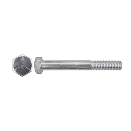 Grade 5, 1/2"-13 Hex Head Cap Screw, Zinc Plated Steel, 4 in L