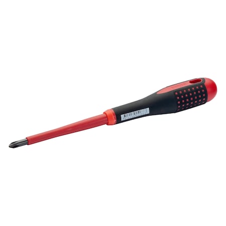 Insulated Phillips Screw Driver, 4 pt, 14" #0 Hex
