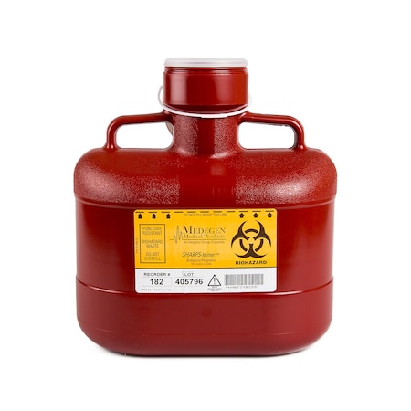 Sharps Container, 6.2 qt., Bottle, Red, PK12