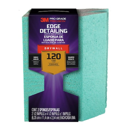 Sanding Sponge, Fine, 4 1/2"L, 2 1/2"W, PK2