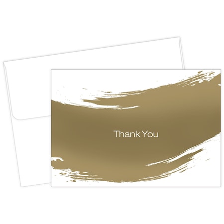 Thank You Card and Envelopes, Gold, PK50