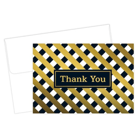 Thank You Card W/Envelope, Gold Foi, PK50