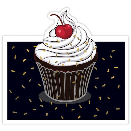Note Card W/Envelope, Pop-Up, Cupcake, PK6